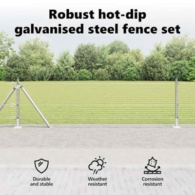 VidaXL Afrasteringspaal zilver 10 x 0,4 m (25 x 25 mm gaas) staal