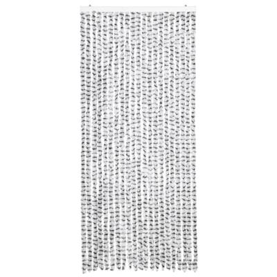 VidaXL Vliegengordijn 90x220 cm chenille licht- en donkergrijs