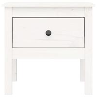 Bijzettafels 2 st 50x50x49 cm massief grenenhout wit - thumbnail