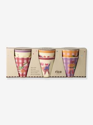 Set van 6 kleine melamine bekers voor kinderen HELD roze 160 ml RICE roze, geruit