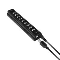 LogiLink UA0096 USB 2.0-hub 10 poorten Zwart - thumbnail