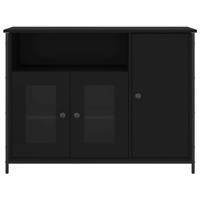 Dressoir 100x35x75 cm bewerkt hout zwart - thumbnail