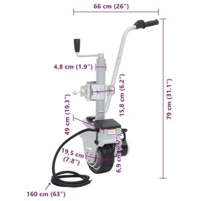 VidaXL Neuswiel gemotoriseerd 12 v 350 w aluminium