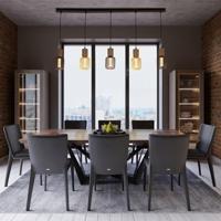 Searchlight Houten plafondlampSpinny 5-lichts - 50212-5NA - thumbnail