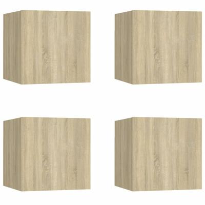 Tv-wandmeubelen 4 st 30,5x30x30 cm sonoma eikenkleurig Tv-wandmeubelen 4 st 30,5x30x30 cm sonoma eikenkleurig