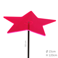 Zonnevanger 1 stuk Ster Rood-Roze (kleur fuchsia) medium 120x15 cm Cazador Del Sol - Cazador del sol - thumbnail