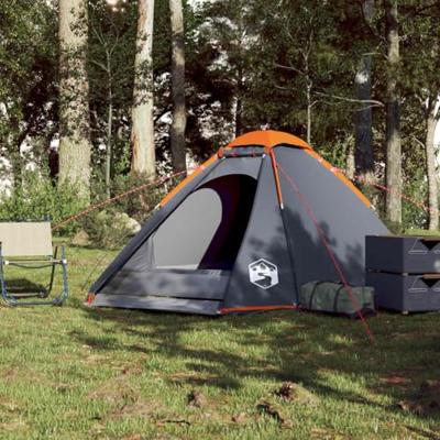 Koepeltent 4-persoons waterdicht grijs en oranje Koepeltent 4-persoons waterdicht grijs en oranje