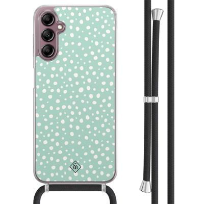 Samsung Galaxy A14 hoesje met koord - Mint dots