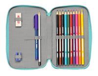 Dubbele etui Baby Shark Surfing Blauw Wit 12.5 x 19.5 x 4 cm (28 Onderdelen) - thumbnail