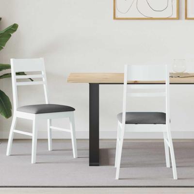 Eettafelstoelen 2 pcs Wit 43 x 54 x 89 cm Massief Rubberhout