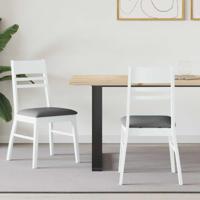 Eettafelstoelen 2 pcs Wit 43 x 54 x 89 cm Massief Rubberhout - thumbnail