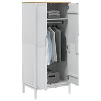 Kledingkast FLORO 77x53x171 cm massief grenenhout wit - thumbnail