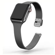 Milanese slim fit bandje - Zwart - Geschikt voor Apple Watch 38mm / 40mm / 41mm / 42mm - thumbnail