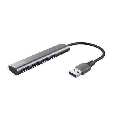 Trust Halyx-4-port 24947 USB-hub 1 + 4 poorten USB-A USB 3.2 Gen1 5 GBit/s Donkergrijs