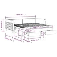 Slaapbank onderschuifbed en lades 90x200 cm fluweel donkergroen - thumbnail