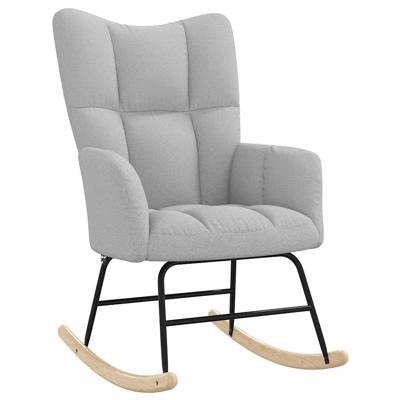 Schommelstoel stof wolk grijs