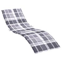VidaXL Ligbedkussen 200x70x3 cm oxford stof ruitpatroon grijs - thumbnail