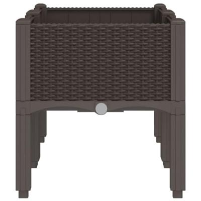 VidaXL Plantenbak met poten 80x40x42 cm polypropeen bruin VidaXL Plantenbak met poten 80x40x42 cm polypropeen bruin