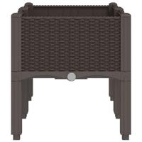 VidaXL Plantenbak met poten 80x40x42 cm polypropeen bruin - thumbnail