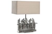 Bureaulamp DKD Home Decor 36 x 21,5 x 43 cm Zilverkleurig Beige Metaal Hars 220 V 50 W - thumbnail