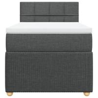 Boxspring met matras stof donkergrijs 120x190 cm - thumbnail