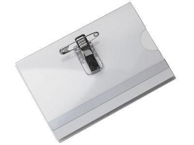 Badge transp knijper speld 75x110mm 25st - 3 stuks