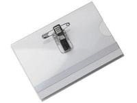 Badge transp knijper speld 75x110mm 25st - 3 stuks - thumbnail