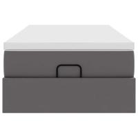 Ottoman bed met matras 90x200cm kunstleer grijs - thumbnail