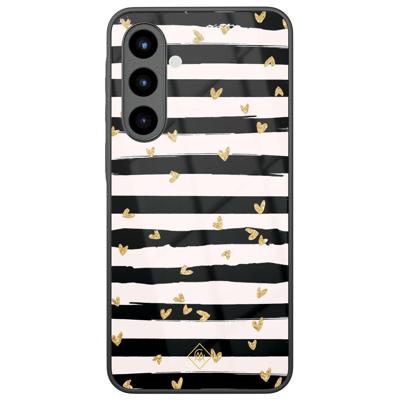 Samsung Galaxy A56 glazen hardcase - Hart streepjes Samsung Galaxy A56 glazen hardcase - Hart streepjes