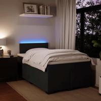 Boxspring met matras fluweel zwart 120x200 cm - thumbnail