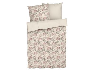 LIVARNO home Satijnen dekbedovertrek 200 x 200 cm (Bloemen/wit)