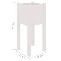 VidaXL Plantenbak 31x31x70 cm massief grenenhout wit - thumbnail