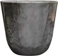 TS Collection bloempot palermo kunststof 30x28cm marble grey - thumbnail
