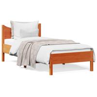 Bedframe massief grenenhout wasbruin 90x190 cm - thumbnail