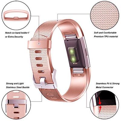 Fitbit Charge 2 sportbandje - Maat: Large - Rose Goud