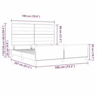 Bedframe met hoofdeinde Zwart 180 x 200 cm Stof - thumbnail