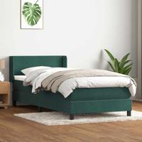 Boxspring met matras fluweel donkergroen 80x220 cm - thumbnail