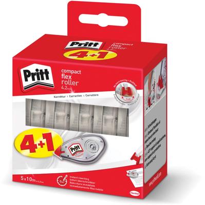 Correctietape Pritt Compact Flex 4.2mmx10m valuepack à 4+1 gratis Correctietape Pritt Compact Flex 4.2mmx10m valuepack à 4+1 gratis