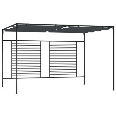 Prieel met uittrekbaar dak 180 g/m² 4x3x2,3 m antracietkleurig