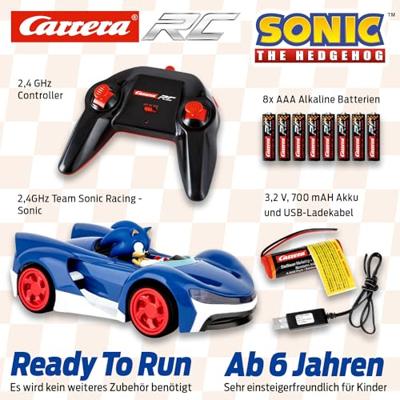 Carrera RC Sonic Team Raceauto Blauw/Zilver Carrera RC Sonic Team Raceauto Blauw/Zilver
