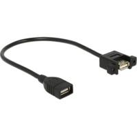 Delock 85105 USB-kabel USB 2.0 USB-A bus, USB-A bus 0.25 m Zwart - thumbnail