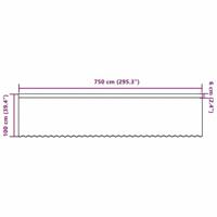 VidaXL Kantgordijn met gordijnen bloemen wit 100x750cm polyester - thumbnail