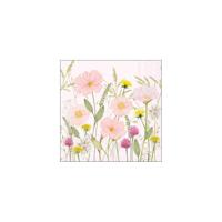 Servetten 33cm pastel flowers roze - thumbnail