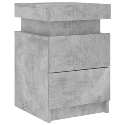 Nachtkastjes met LED-verlichting 2 st 35x39x55 cm betongrijs