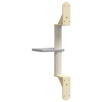 VidaXL Kattenmeubel wandgemonteerd met krabpaal 85,5 cm lichtgrijs - thumbnail