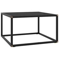VidaXL Salontafel met zwart glas 60x60x35 cm zwart - thumbnail