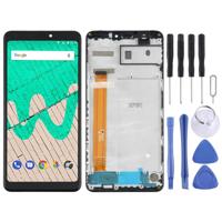 LCD-scherm en digitizer volledige montage met frame voor Wiko Bekijk Max (zwart) - thumbnail