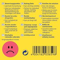 Avery rating dots, diameter 19 mm, rol met 250 stuks, smiley, rood - thumbnail