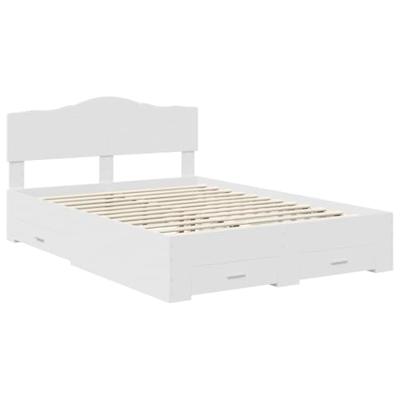Bedframe met hoofdeinde met lade Wit 160 x 200 cm Bewerkt hout