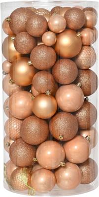 Kerstballen mix 100 st. peach pearl Decoris - Decoris